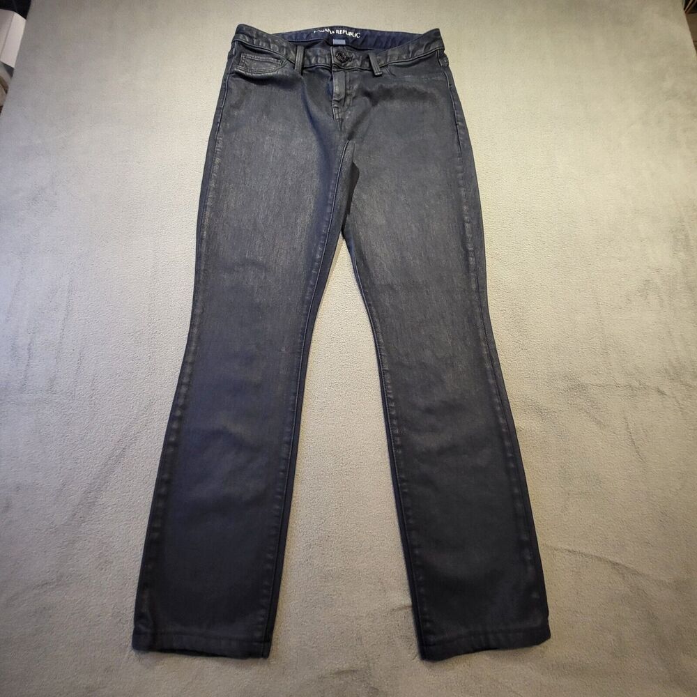 Banana Republic Womens Size 26 Blue Skinny Leg Distressed Stretch Denim